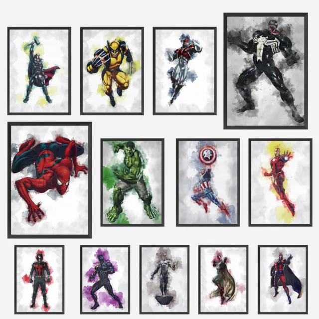 Marvel Avengers DC Movie Retro Classic Wall Art Poster Print Picture Gift A3 A4