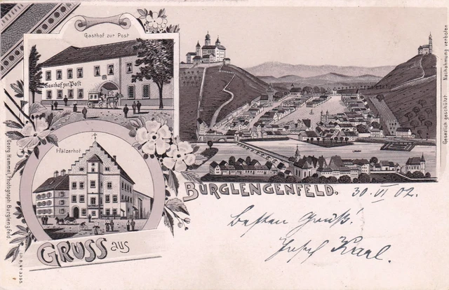 Gruss aus Burglengenfeld Oberpfalz AK 1902 Mehrbild Gasthof Bayern 2103385