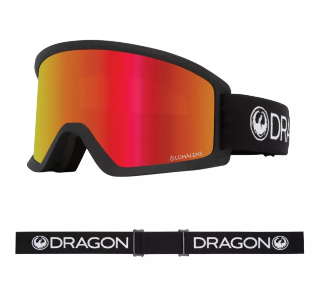 Dragon DX3 OTG Snowboard Ski Snow Goggles With Lumalens Red Ion Lens