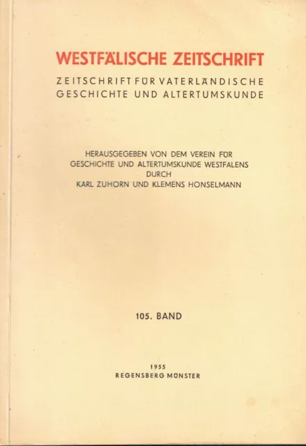 Westfälische Zeitschrift Band 105, Heimatkunde Paderborn Westfalen Münster 1955