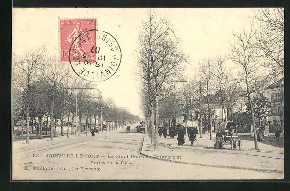 CPA Joinville Le Pont, Le Rond-Point de Polangis et Route de la Brie 1907