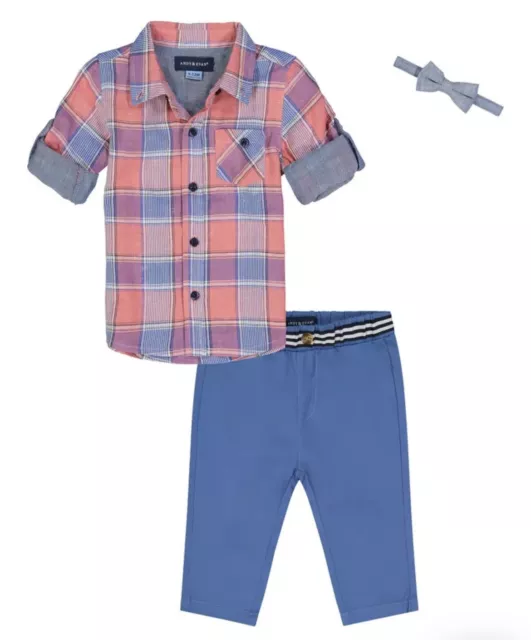 Andy & Evan button-up shirt and pants set, size 12-18 months