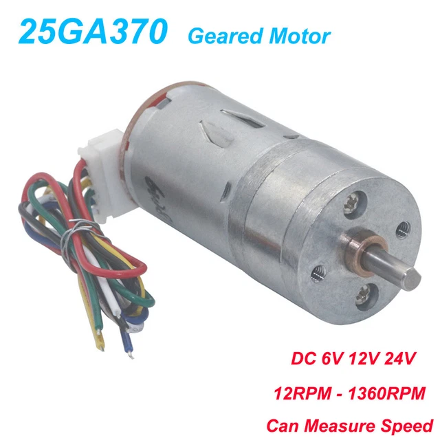 GEARED MOTOR DC 6V 12V 24V With Encoder High Torque Power Reversible 12 ...