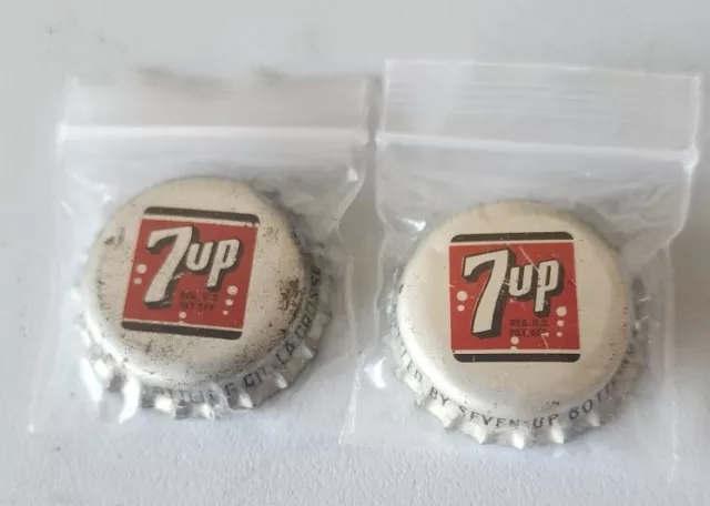 Lot of 2 Cork Lined Bottle Caps Soda Pop 7up La Crosse Wisconsin