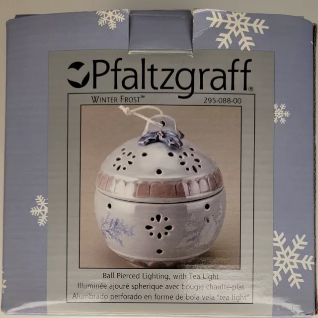 Vtg Tea Light Candle Holder Pierced Pfaltzgraff Winter Frost  Decorative