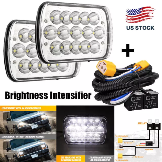 LED Headlights + H4 Brightness Intensifier For Dodge D150 D250 D350 Ram 50 Ford