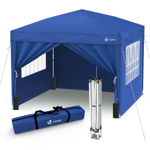 VOUNOT Pavillon 3x3m mit 4 Seitenteilen Pop Up Faltpavillon Gartenzelt Partyzelt