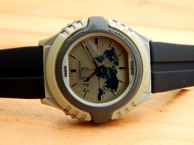 Vintage Casio ABX-22 module 1349 Twincept World time Databank Wrist Watch