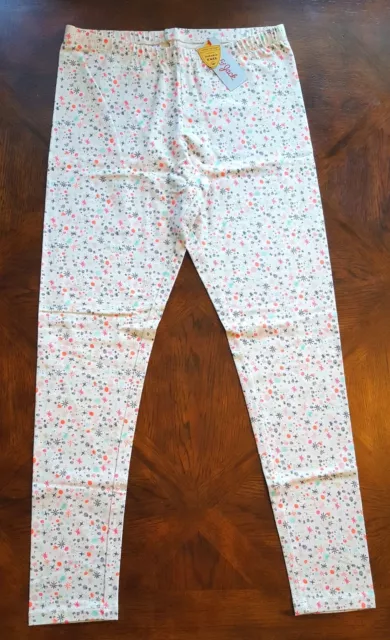 Girls Cat & Jack Snowflake Fleck Print White Leggings with Tough Cotton, XXL