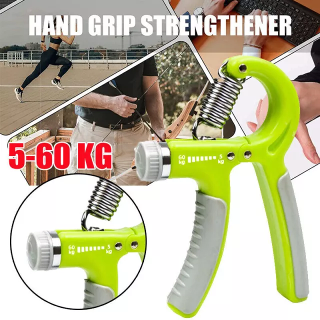 5-60KG Adjustable Hand Grip Strengthener Wrist Forearm Gripper Exerciser Trainer