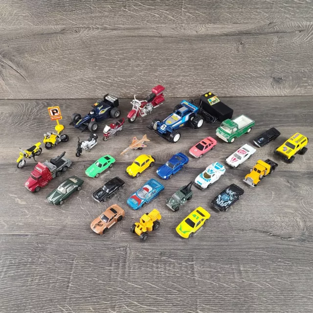 Lot of 25+ Mixed Lot Vtg Die Cast Cars Racing Truck  Plane Motorcycle TootsieToy