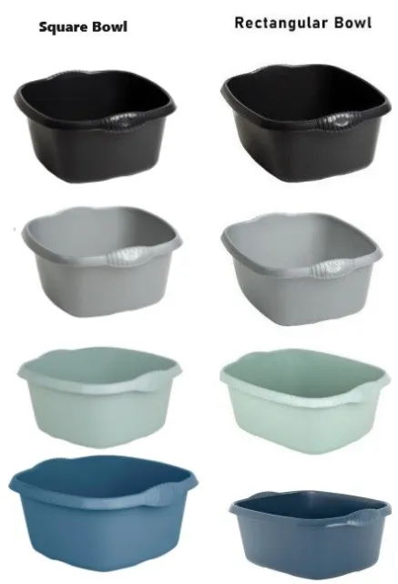 2 x 32/39cm Plastic 4Color Washing Up Sink Bowl Strong Durable Caravan Basin Tub