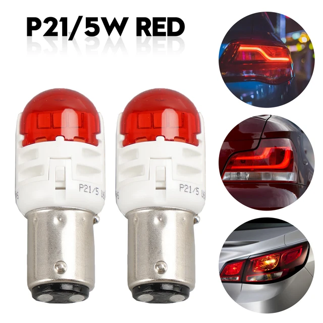 Ampoules LED Philips Ultinon P21/5W Rouge Intense - Lot De 2 Pour Feux Stop/Position Arrière 12V