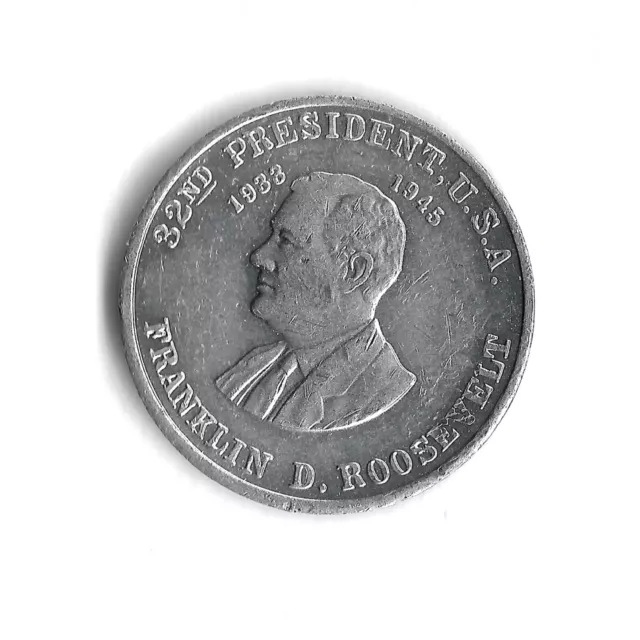 Franklin D Roosevelt 32nd President USA Aluminum Token / Medal