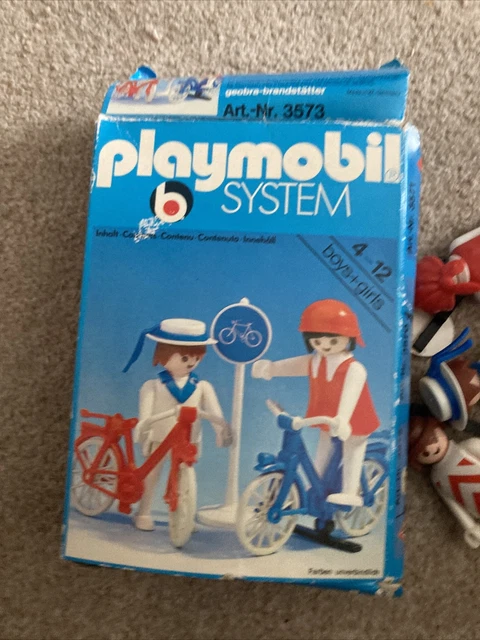 Playmobil 3573 - 2 Cyclistes Avec Vélos - Set Vintage Vie Quotidienne - Occasion