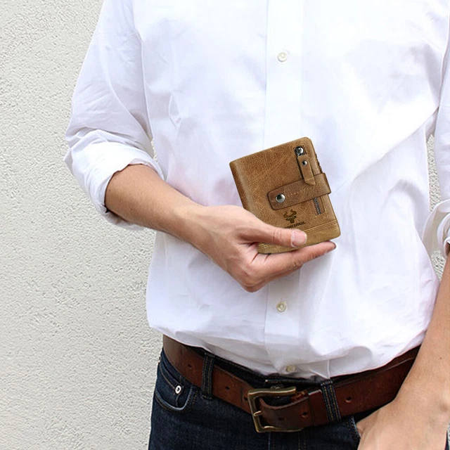 ​​Men's Genuine Leather Wallet RFID Bifold Slim Credit Card Holder Pocket Purse 12