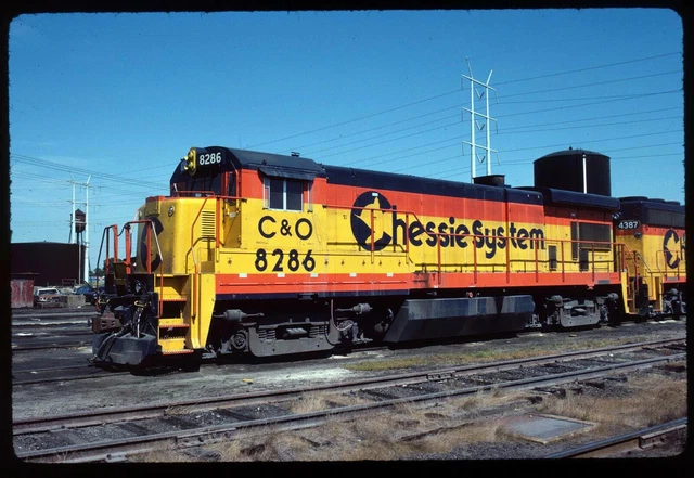 Original Rail Slide - CO Chesapeake & Ohio Chessie 8286 Newport News VA 5-1984