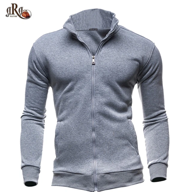 Felpa Uomo Invernale Senza Cappuccio Maglione Sportivo Maglia con Tasche e Zip 3