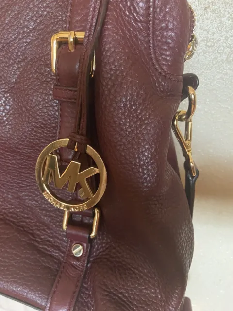 Large Michael Kors Leather Bag With Crossbody Strap