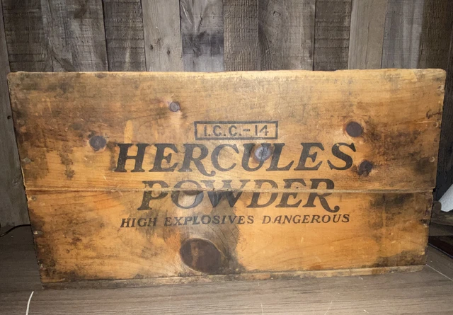Vintage 50 Pound Hercules Powder High Explosives Wooden Crate