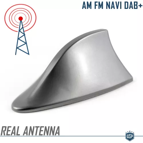 Antenna Auto PINNA DI SQUALO Grigia Universale | VERA Ricezione RADIO AM-FM-DAB+