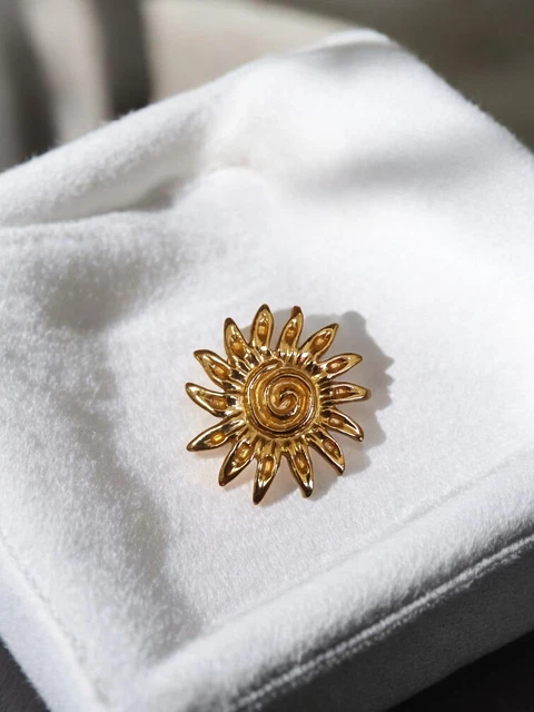 Broche Fantaisie Vintage En Métal Doré - Accessoire Rétro Pour Collection