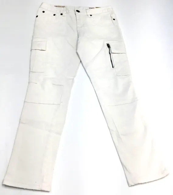Ralph Lauren Childrenswear Girls Skinny Denim Cargo Pants, White, 10