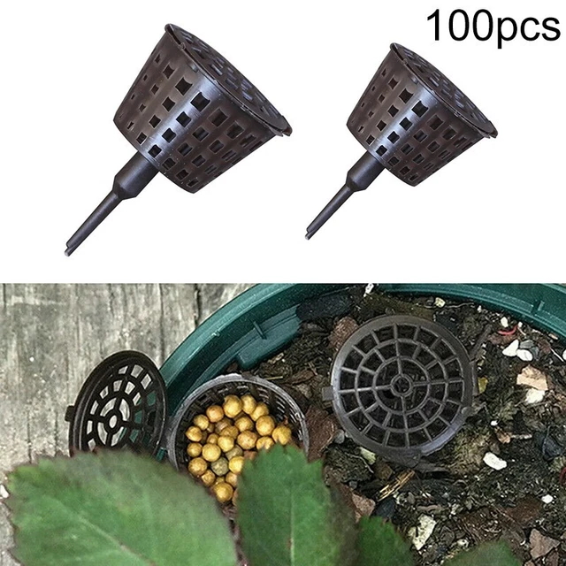 Accessoire Orchidées Bonsaï GYWHOOFT Lot 20 Paniers à Engrais - Conteneurs Fertilisation Plantes, PVC Noir, Pour Jardin Et Bonsaï Paniers Engrais Réutilisables