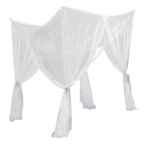 4 Corners Post Bed Canopy Curtain Mosquito Net Or Frame Single Double King