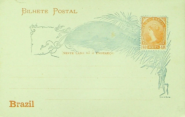 Sephil Brazil 40 Reis Fein Ungebraucht Postal Card