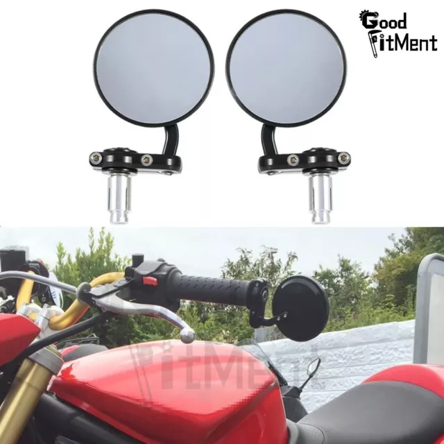 2X ATV Quad Motorrad Lenkerendenspiegel 22mm 7/8" Rund Lenker Spiegel Universal