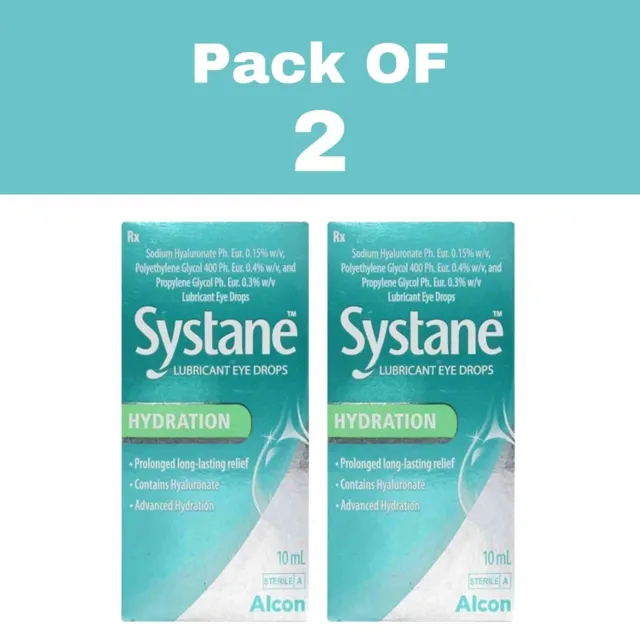 2 lubricantes de hidratación Systane - Frasco de gotas para los ojos de 10 ml