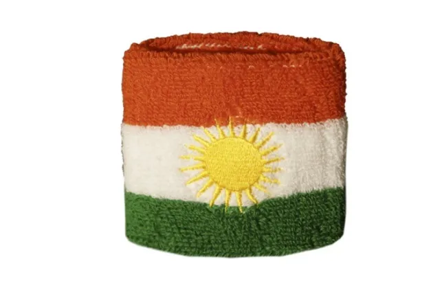 Schweißband Fahne Flagge Kurdistan 7x8cm Armband für Sport 2er Set