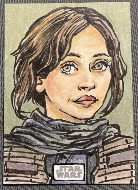 2023 Topps Chrome Star Wars Galaxy Jyn Erso Sketch Card 1/1 | Thomas