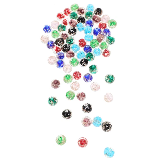 80pcs Bracelet DIY Perles Glow in Dark Round Verre Collier Perles DIY Bijoux