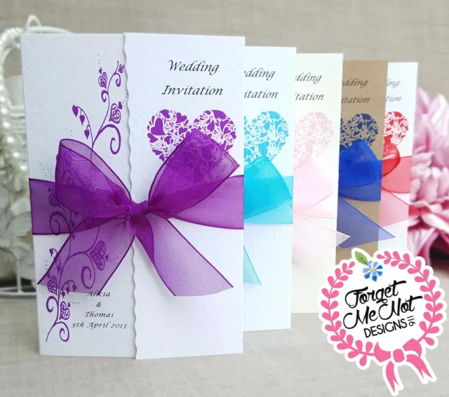 Wedding Invitations - Day Or Evening -  Personalised Gatefold -with Envelopes