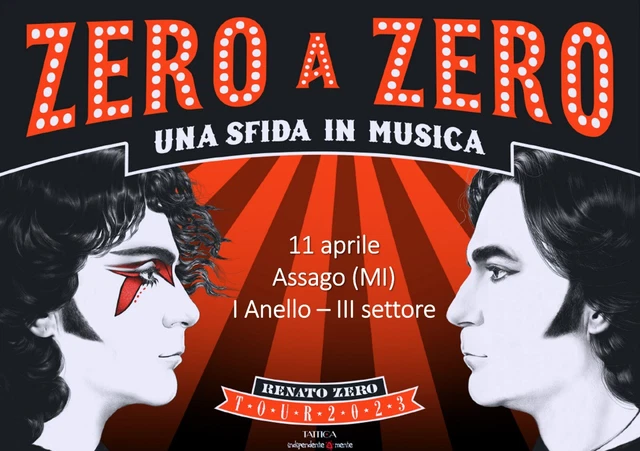 Biglietti concerto Renato Zero - Forum Assago 11 aprile - 2 posti I° Anello