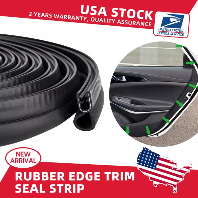 26 Feet Car Door Edge Trim Lock Guard U-shape Rubber Seal Strip Protector Decor