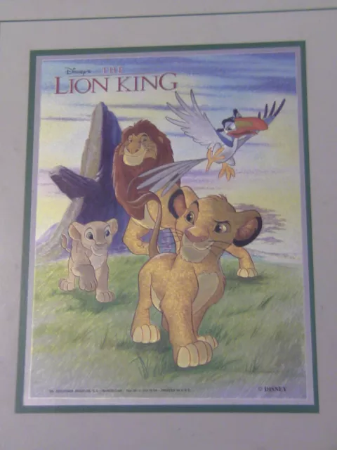 Disney vintage Foil 80's framed picture The Lion King 30cm x 24cm