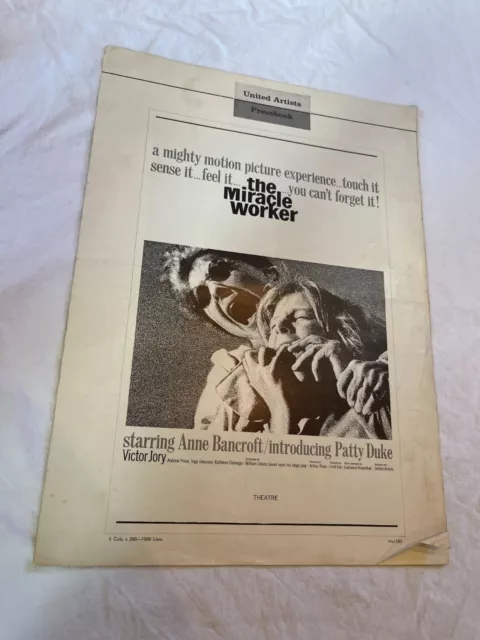 "The Miracle Worker," Vintage Original Pressbook