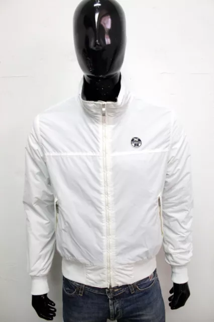 North Sails Giubbotto Uomo Taglia S Giubbino Bianco Giacca Jacket Coat Logo Man