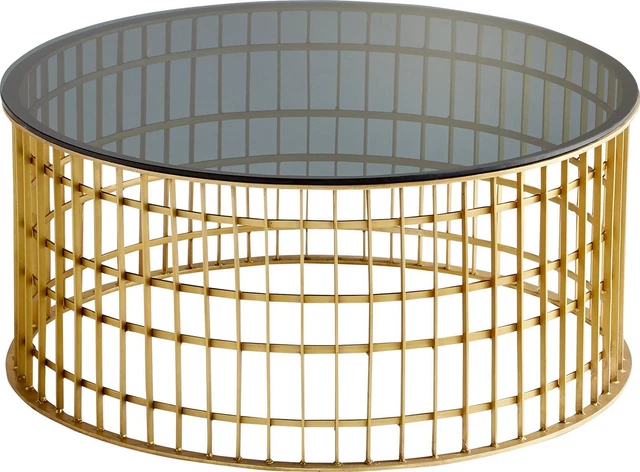 Coffee Table Cocktail CYAN DESIGN KINGDOM Industrial Antique Brass Clear Iron