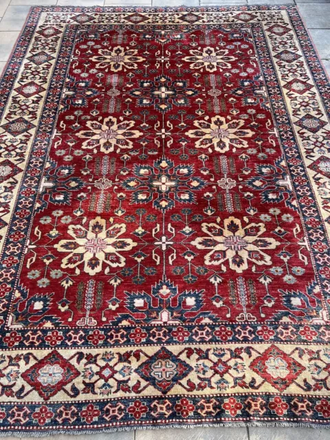 Ziegler Teppich Orient Perser Rug Chobi Rot Ghazni Schurwolle Kazak Design Super