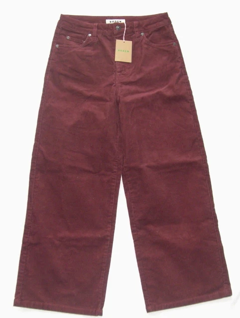 Pantalon en velours froissé, jambe large et ceinture élastique
