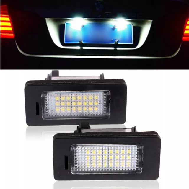 2Pcs LED License Plate Lights SMD3528 24 LED Number Plate Light For BMW E82  E88 E90 E92 E93 E39 E60 Sedan M5 E61 Touring E70 X5 E71 E72 X6