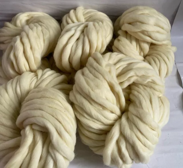 1kg  Roving Yarn Wool - Arm Knitting Crochet Felting Craft - Cream