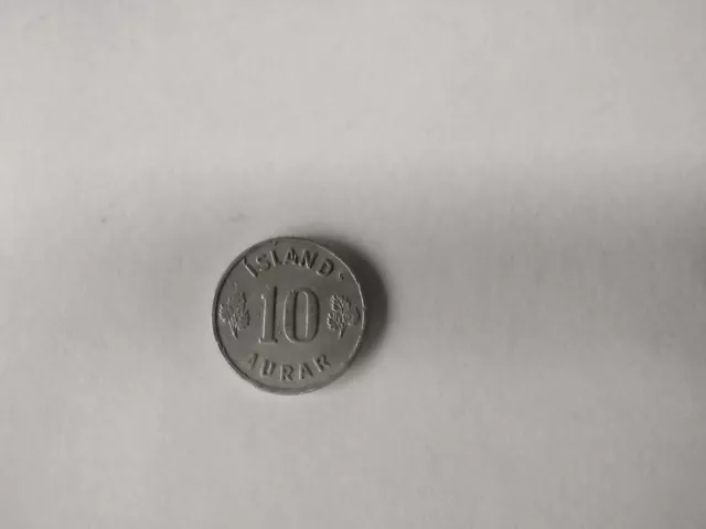 Collectable Vintage 10 Aurar coin from Iceland 1971 aluminum
