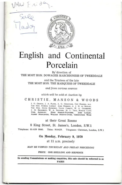 English and Continental Porcelain, Feb 9 1970