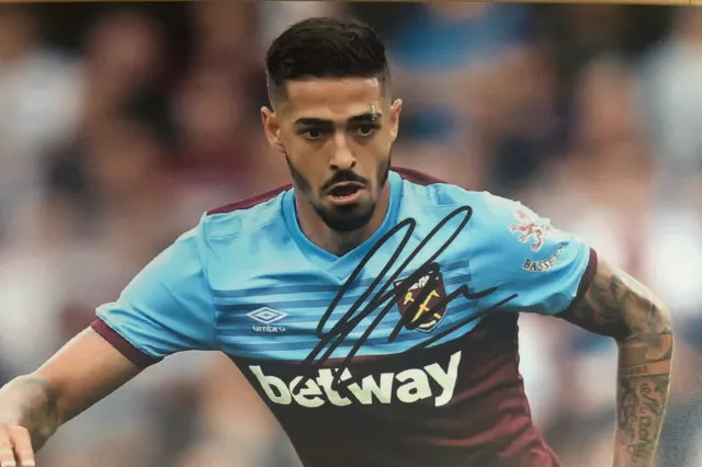 West Ham United Manuel Lanzini Hand Signed 6x4 Photo 3