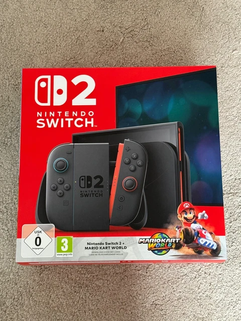 Switch 2 Mario Model NINTENDO SWITCH 2 Console Mario Kart World Bundle - Black £496.31 ...